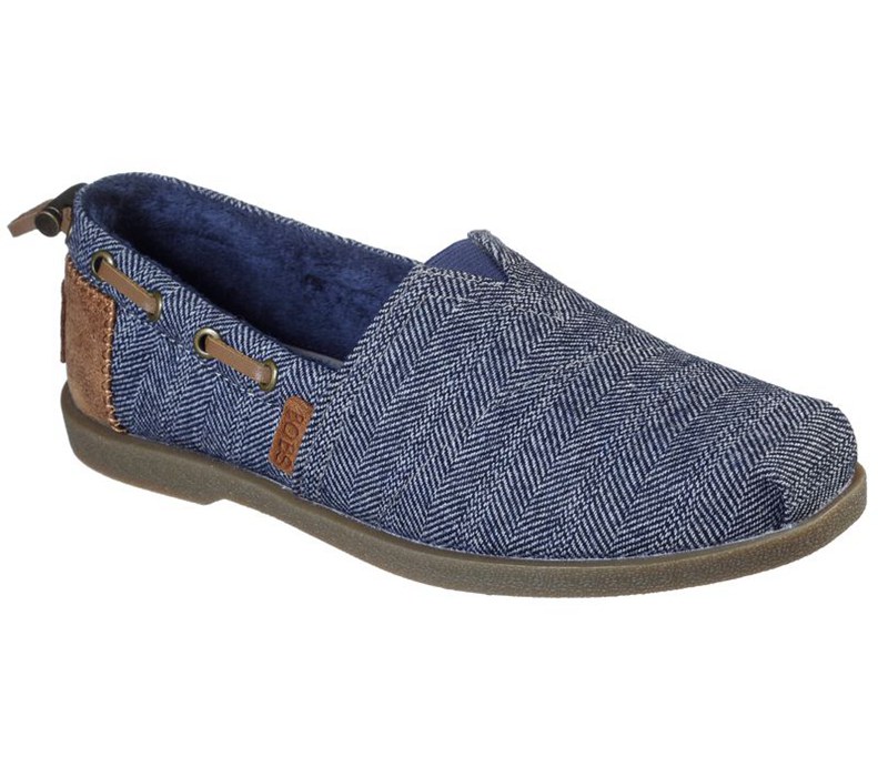 Skechers Dam Marinblå Slip On - Bobs Chill Luxe - Star Social - Sverige (DTERU-8197)